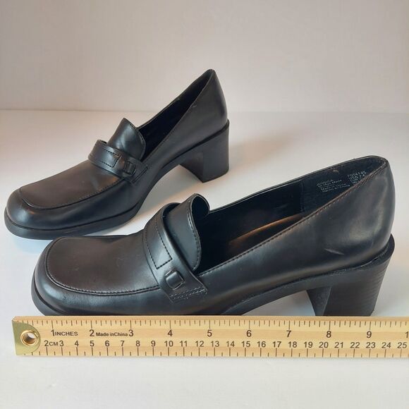 Women's George Black Faux Leather Jessica 2" Block Heel School Shoes Sz 7.5 - Picture 8 of 11